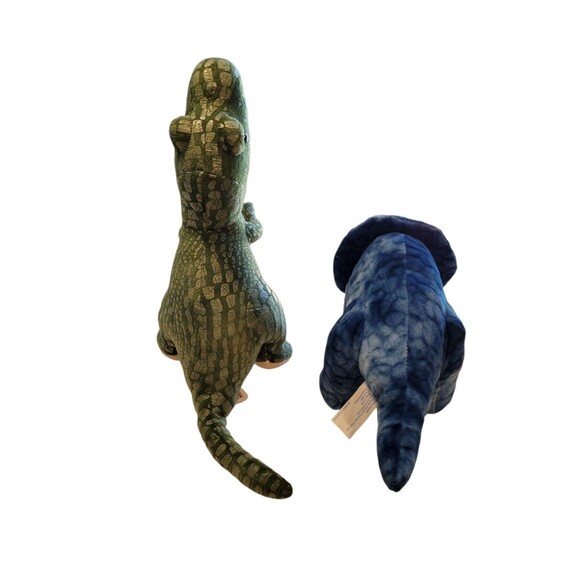 2 Walmart Dinosaurs Plush Stuffed Animal T-Rex Triceratops READ - Picture 2 of 9